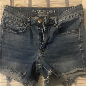 American Eagle Outfitters Women's Distressed Blue Jean Shorts